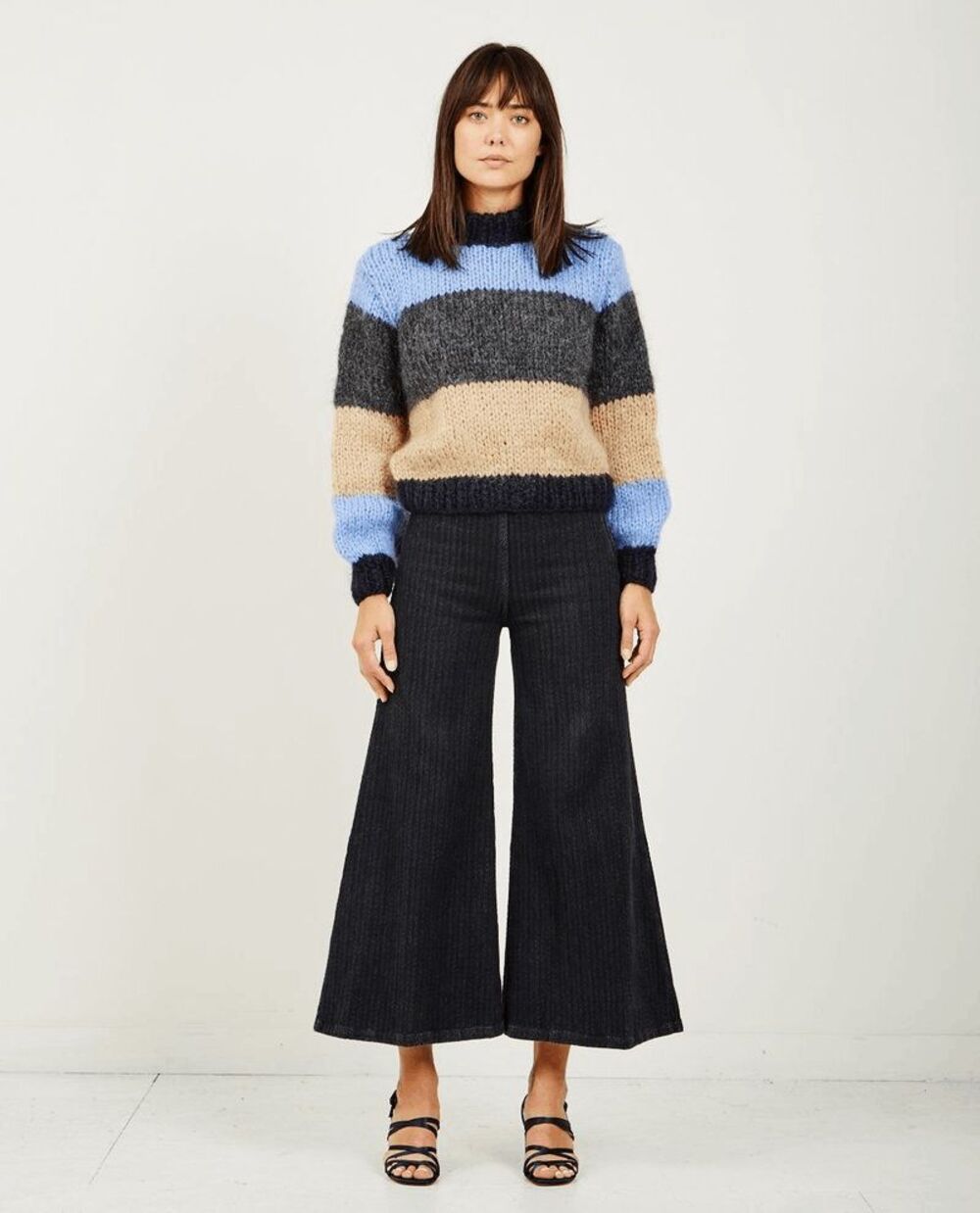 Ganni Color Block The Jilliard Mohair Wool Pullover Sweater Women's Size Small